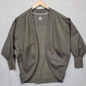 ANTHROPOLOGIE Pilcro Womens Aubrey Fleece Oversized Cardigan Size S/M Olive EUC